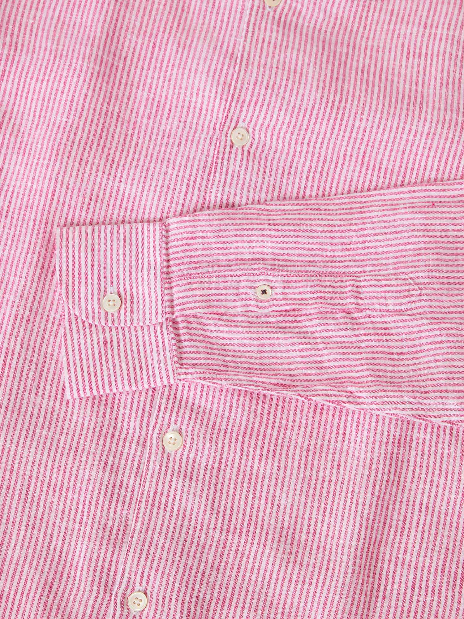 Robert Talbott Morgan camicia lino magenta riga media