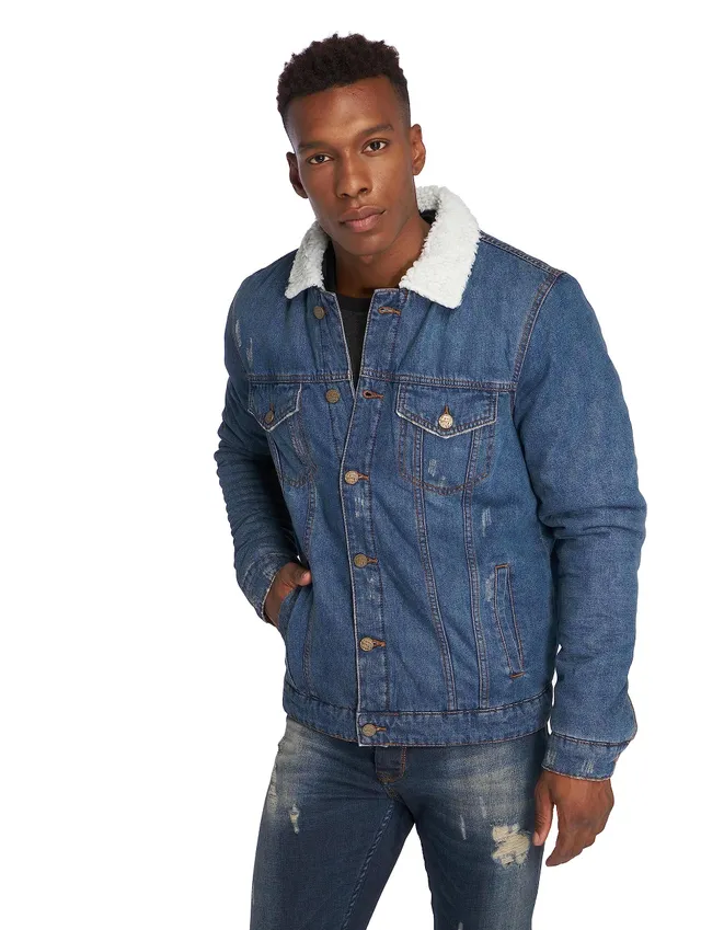 Only & Sons Onslouis 0450 Giacca Denim Uomo Blu Sherpa