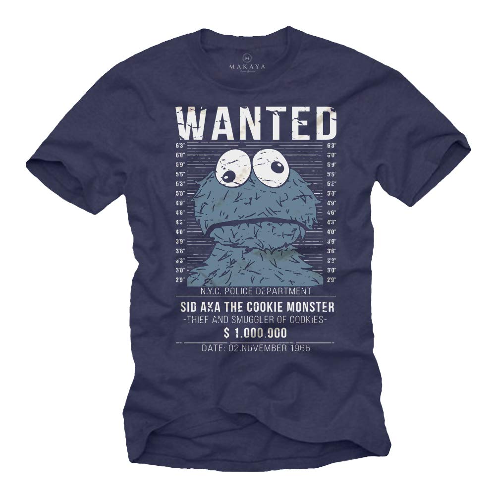 MAKAYA Wanted T-Shirt Uomo XL 100% Cotone Girocollo