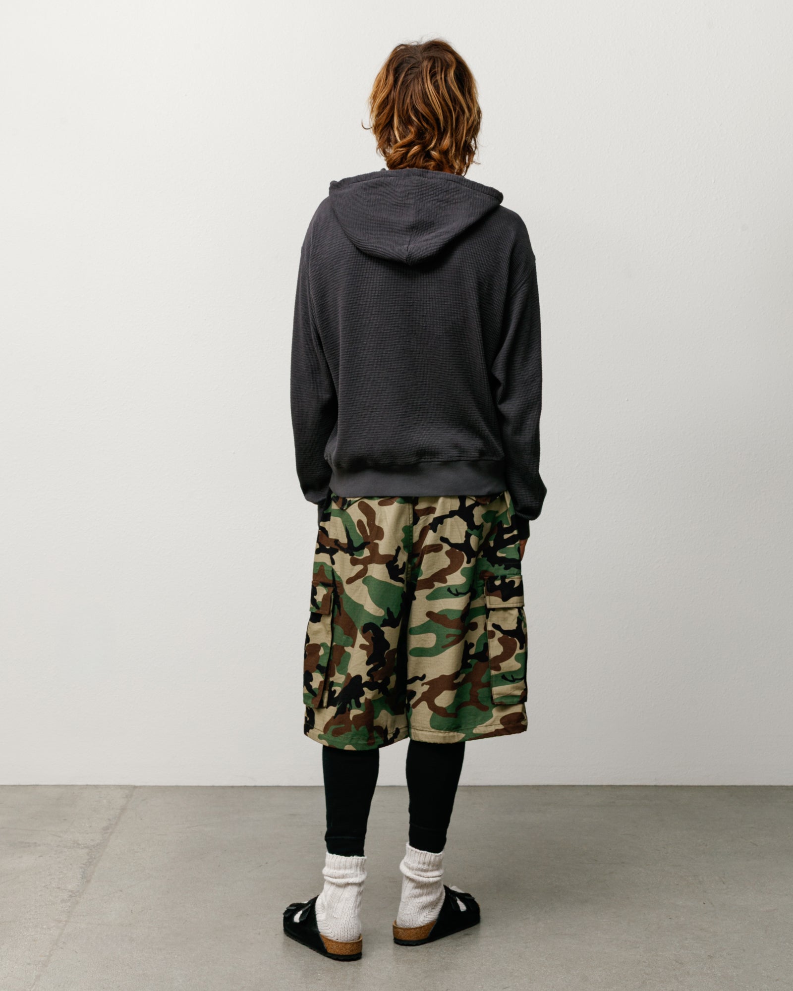 Stussy Thermal Hoodie felpa Faded Black termica