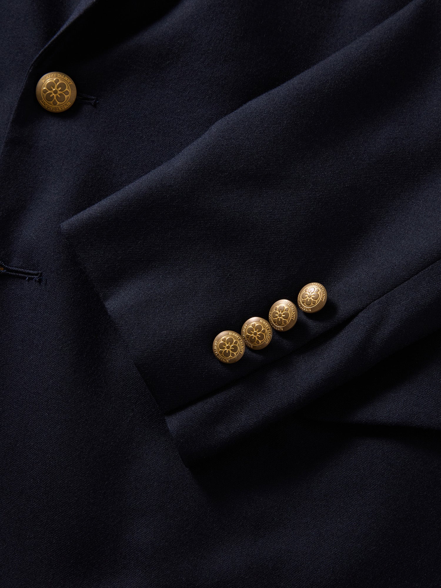 Robert Talbott Howell blazer doppiopetto lana blu navy