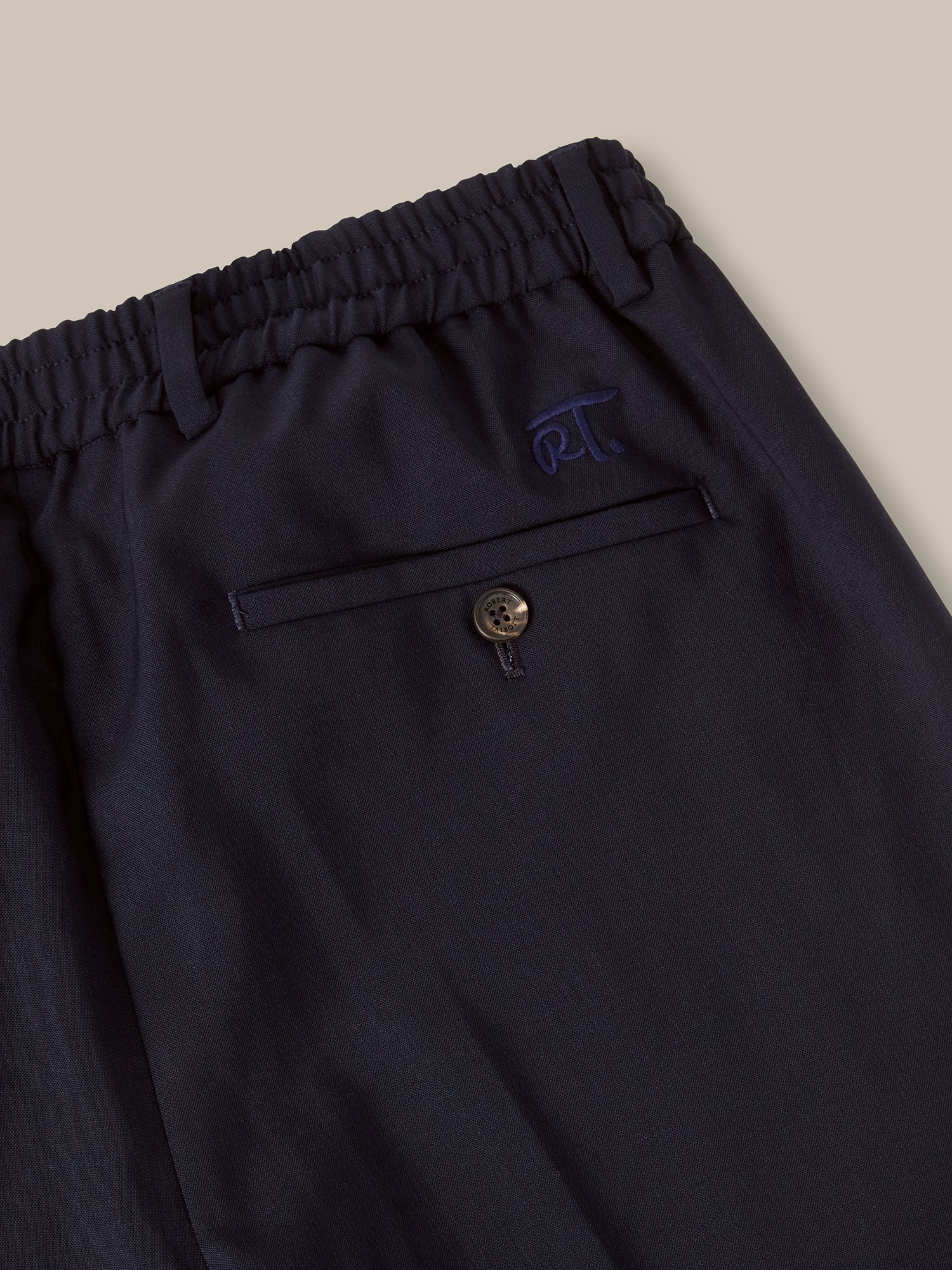 Robert Talbott Stewart Pantalone Lana Blu Navy Tech Wool