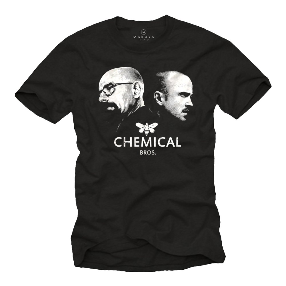 MAKAYA Heisenberg Pinkman T-Shirt Uomo Nera M Cotone