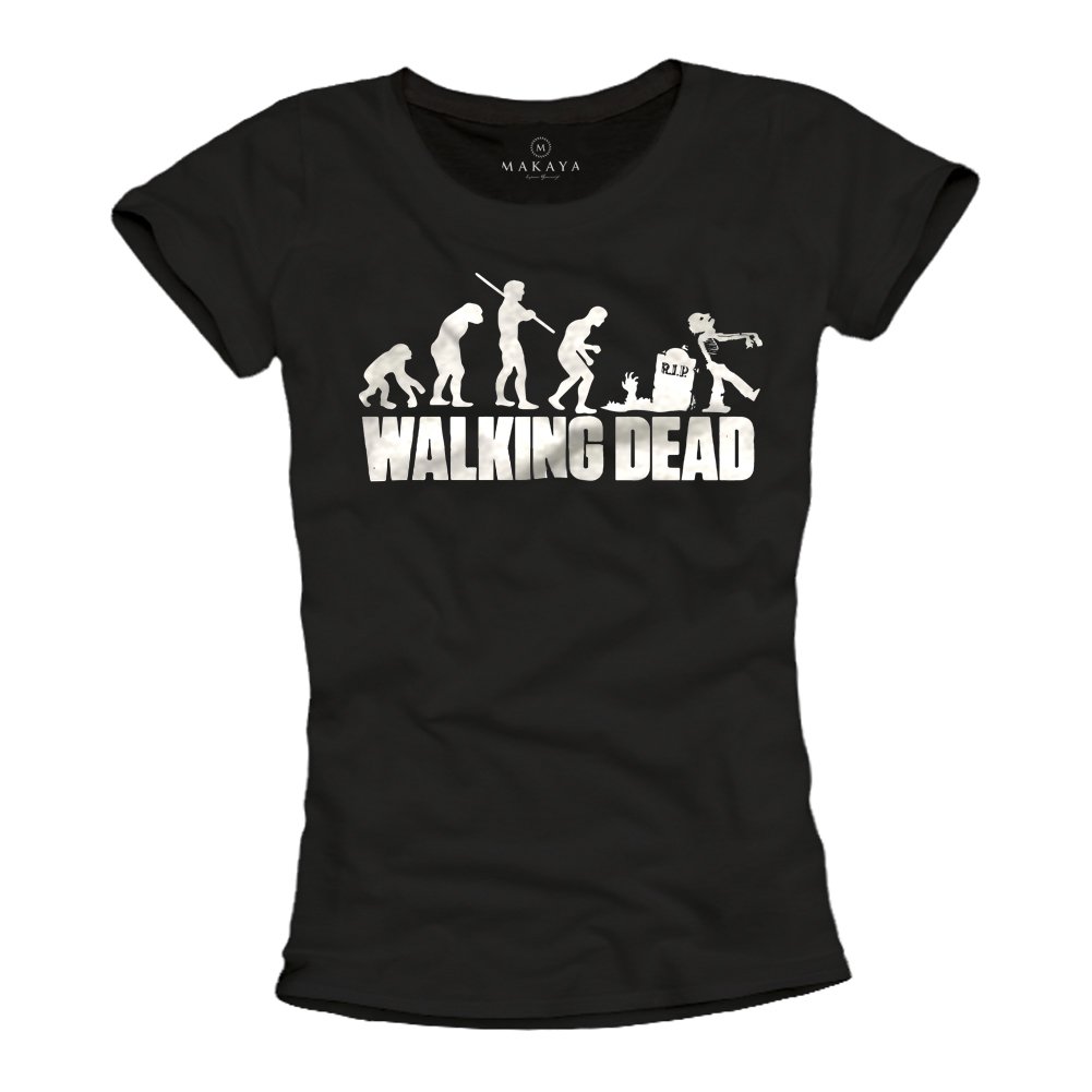 Makaya Zombie T-Shirt Donna Cotone Nera Taglia L