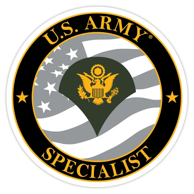 7.62 Design US Army E-4 Specialist adesivo auto 3,5" vinile