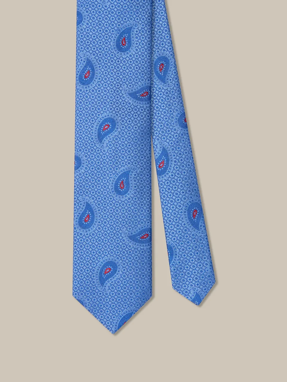 Robert Talbott Pine Geo Jacquard Best of Class cravatta blu seta