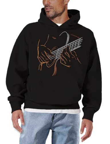MAKAYA Chitarra Rock felpa con cappuccio uomo taglia M cotone