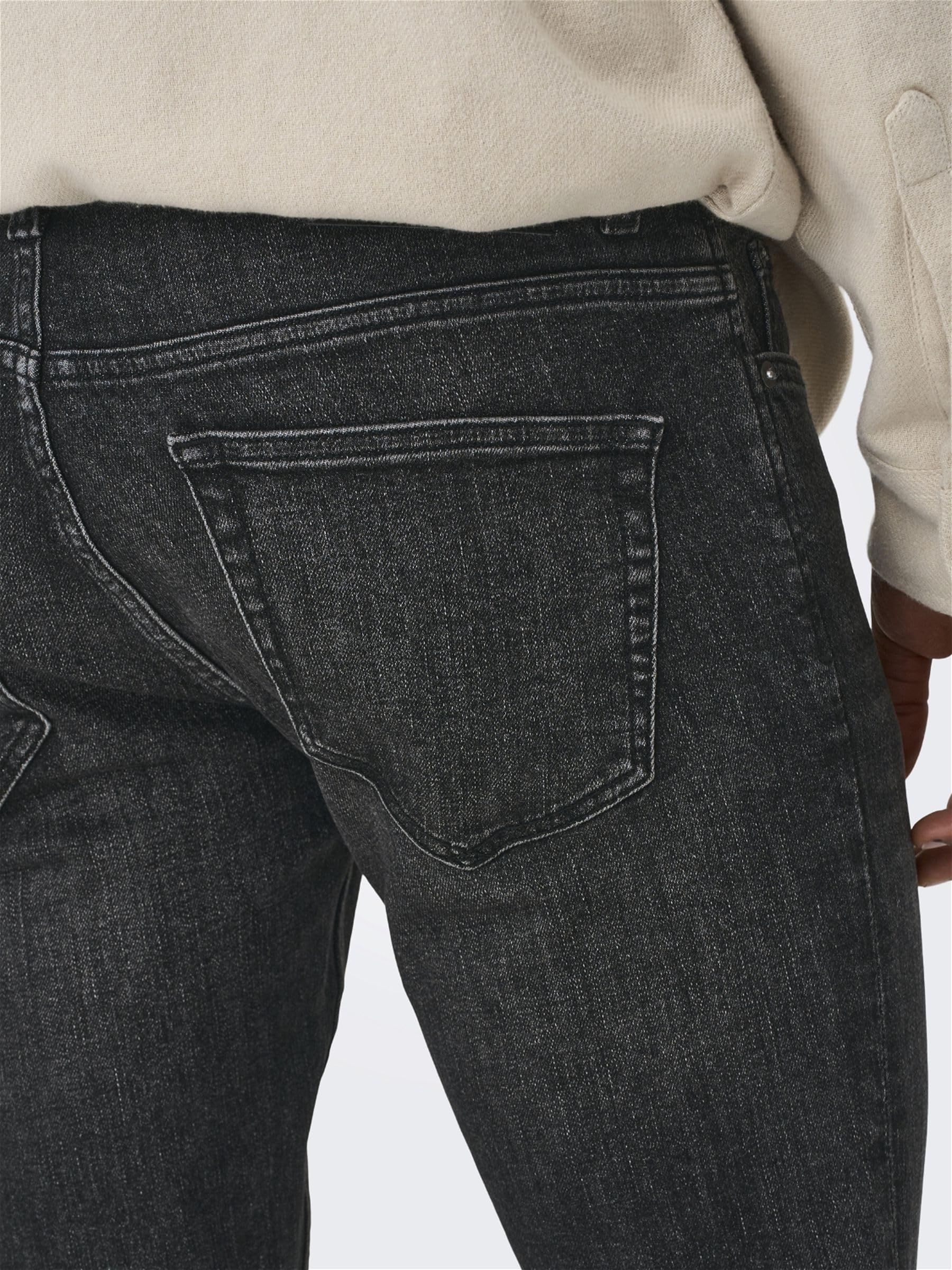 ONLY & SONS jeans uomo 28W/32L denim nero stretch