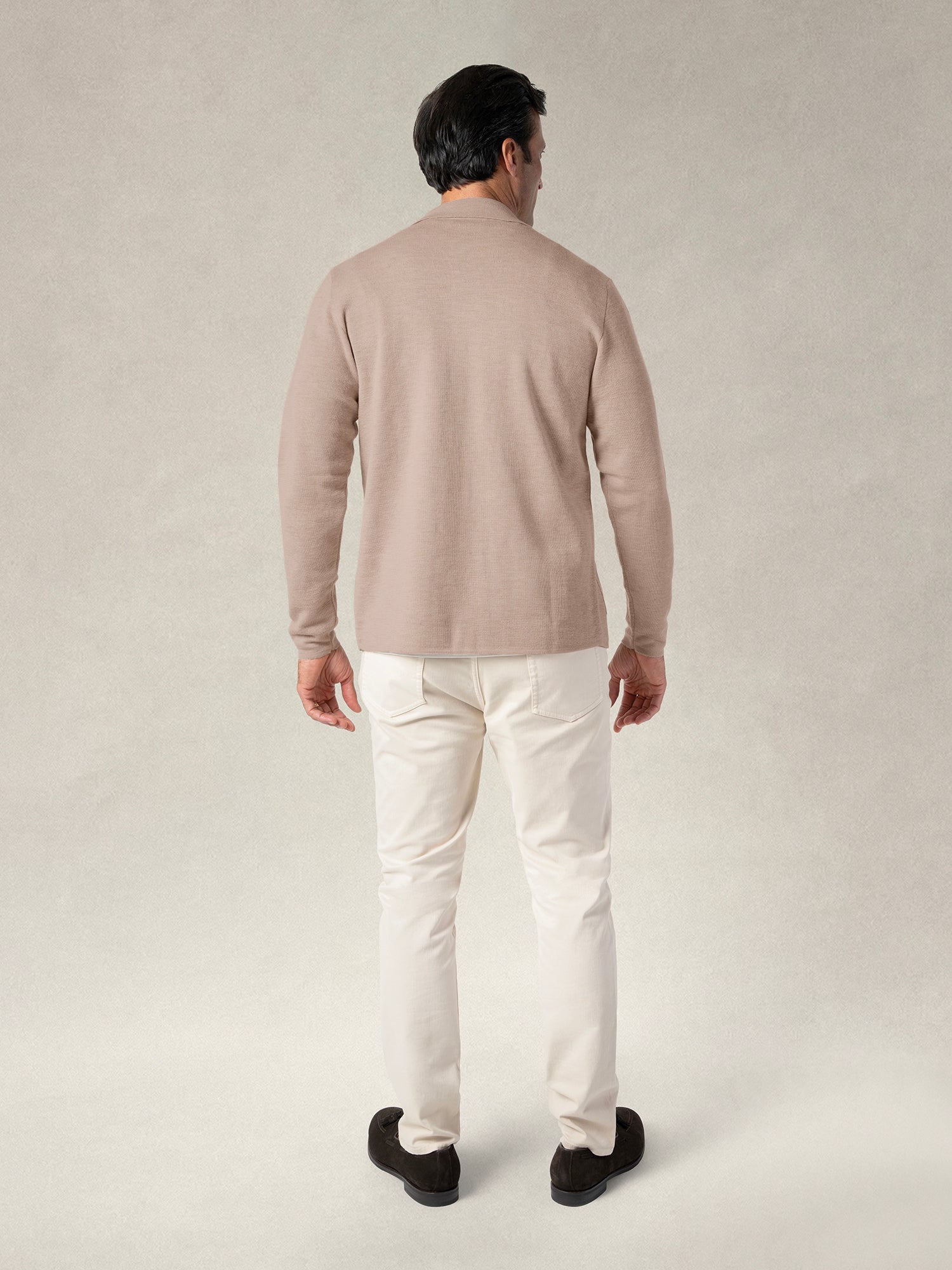 Robert Talbott Landon Giacca Maglia Merino Sabbia