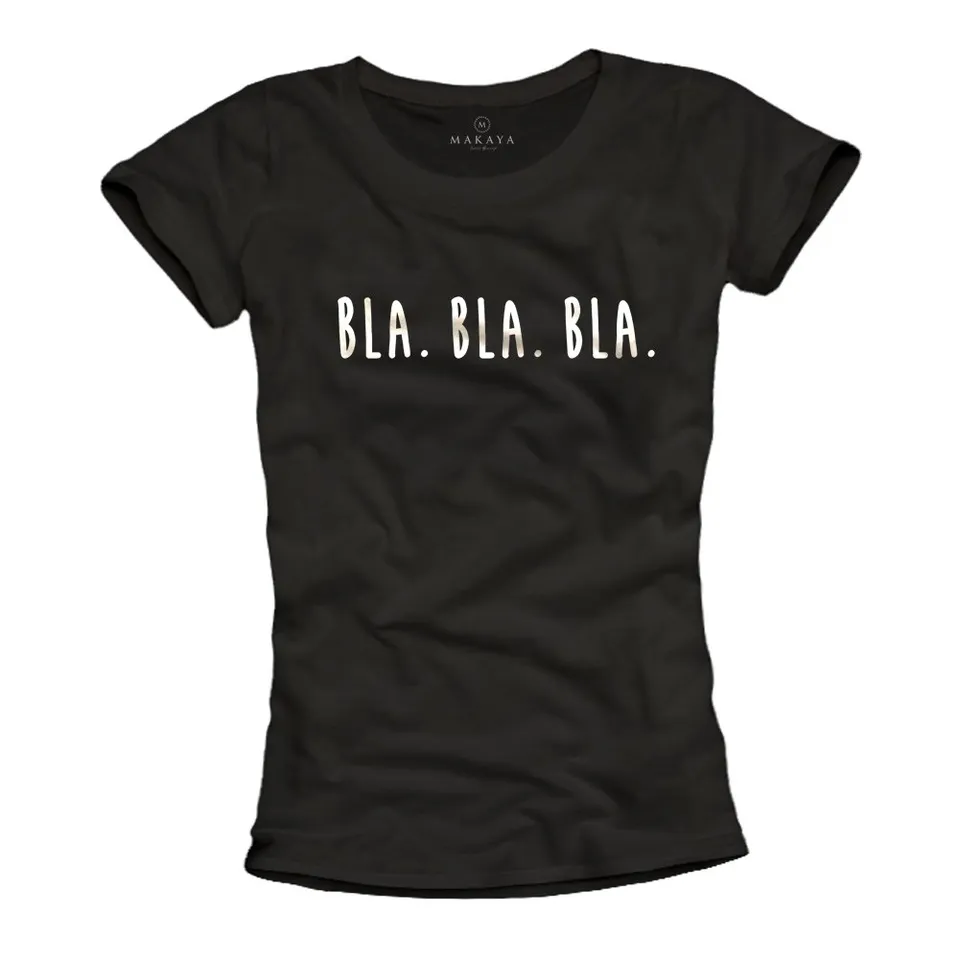 MAKAYA T-Shirt Donna Bla Bla Bla Maglietta M Cotone