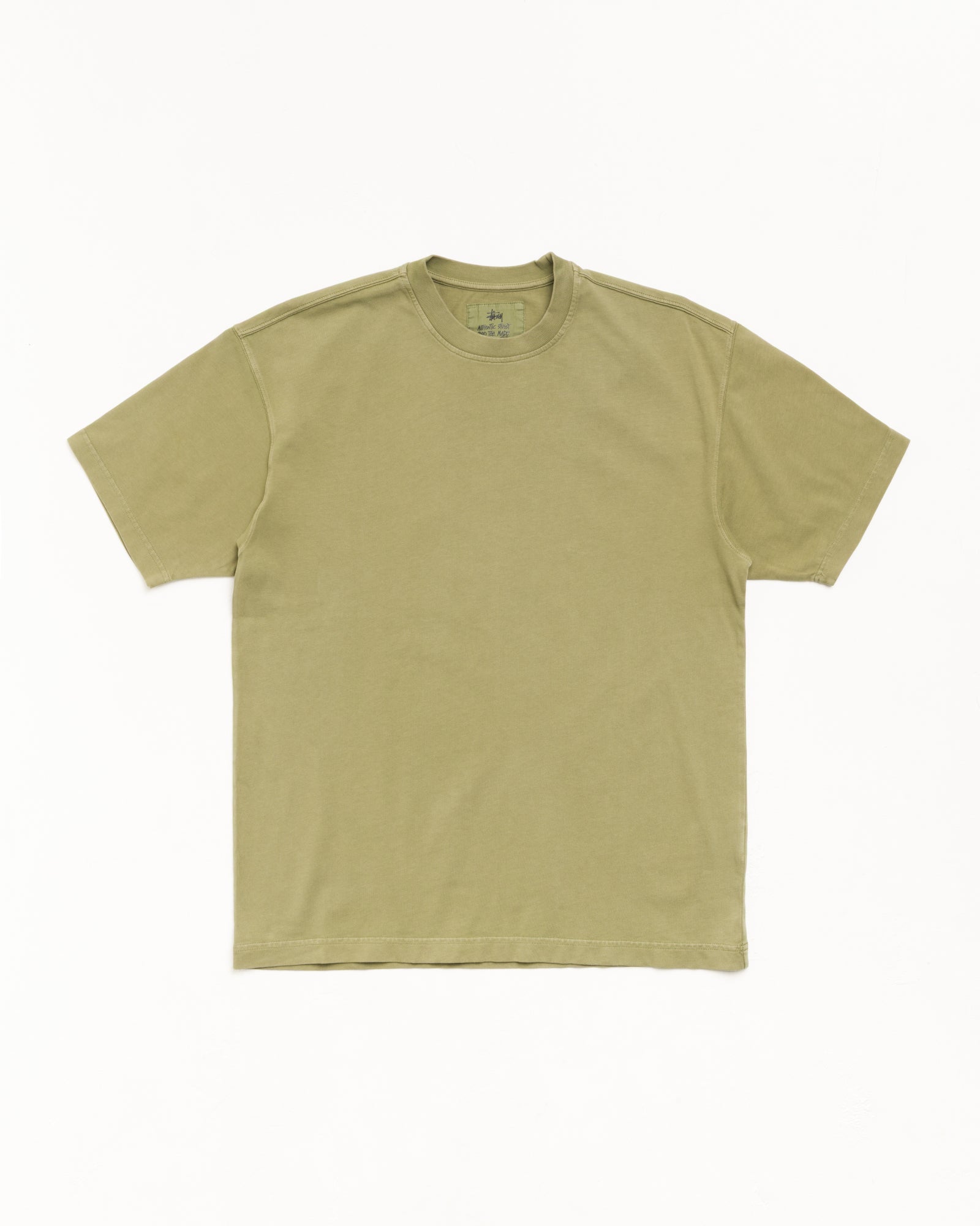 Stussy Garment Dyed SS Tee maglietta Olive cotone 260 gsm
