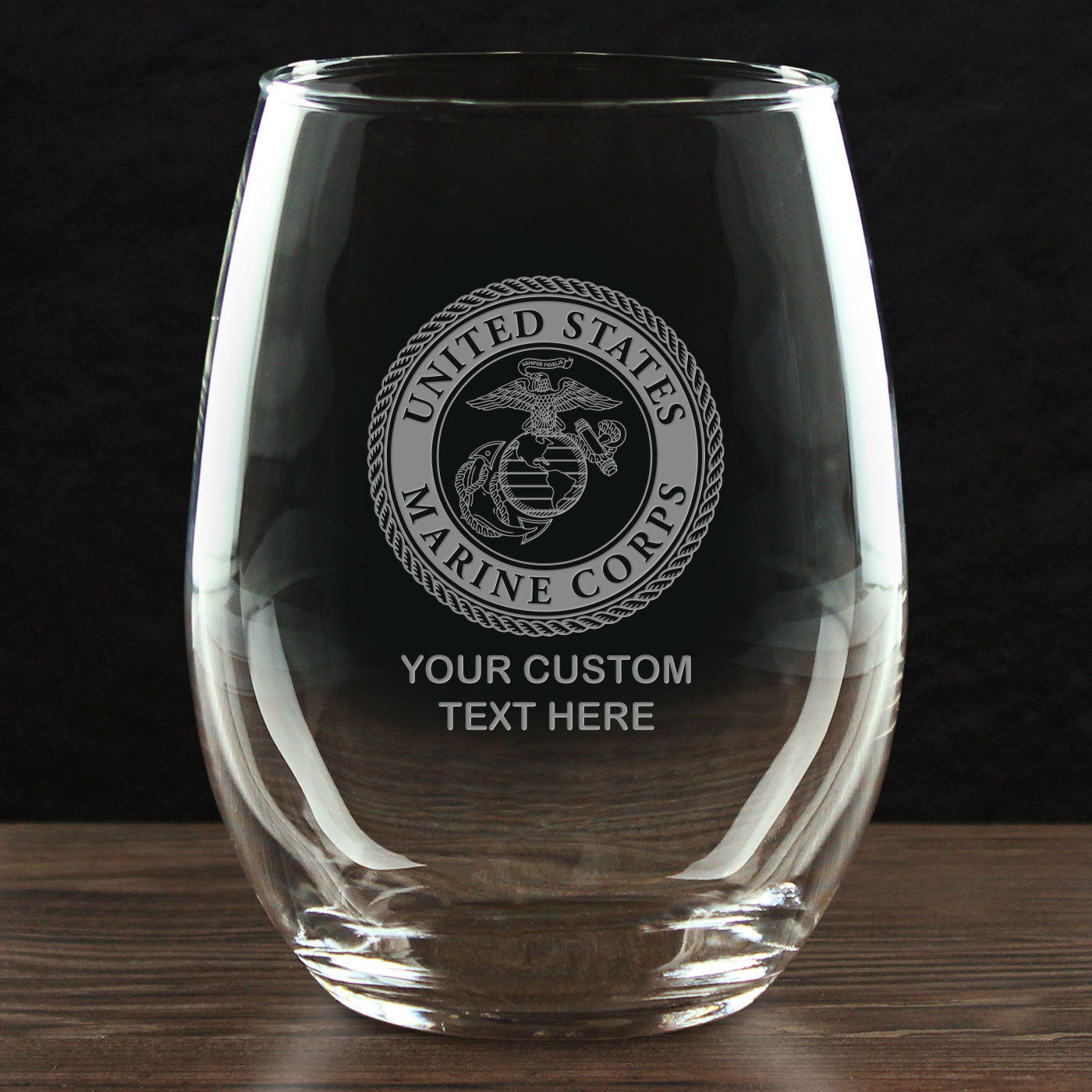 7.62 Design USMC Bicchiere Vino 21oz Senza Stelo Personalizzato