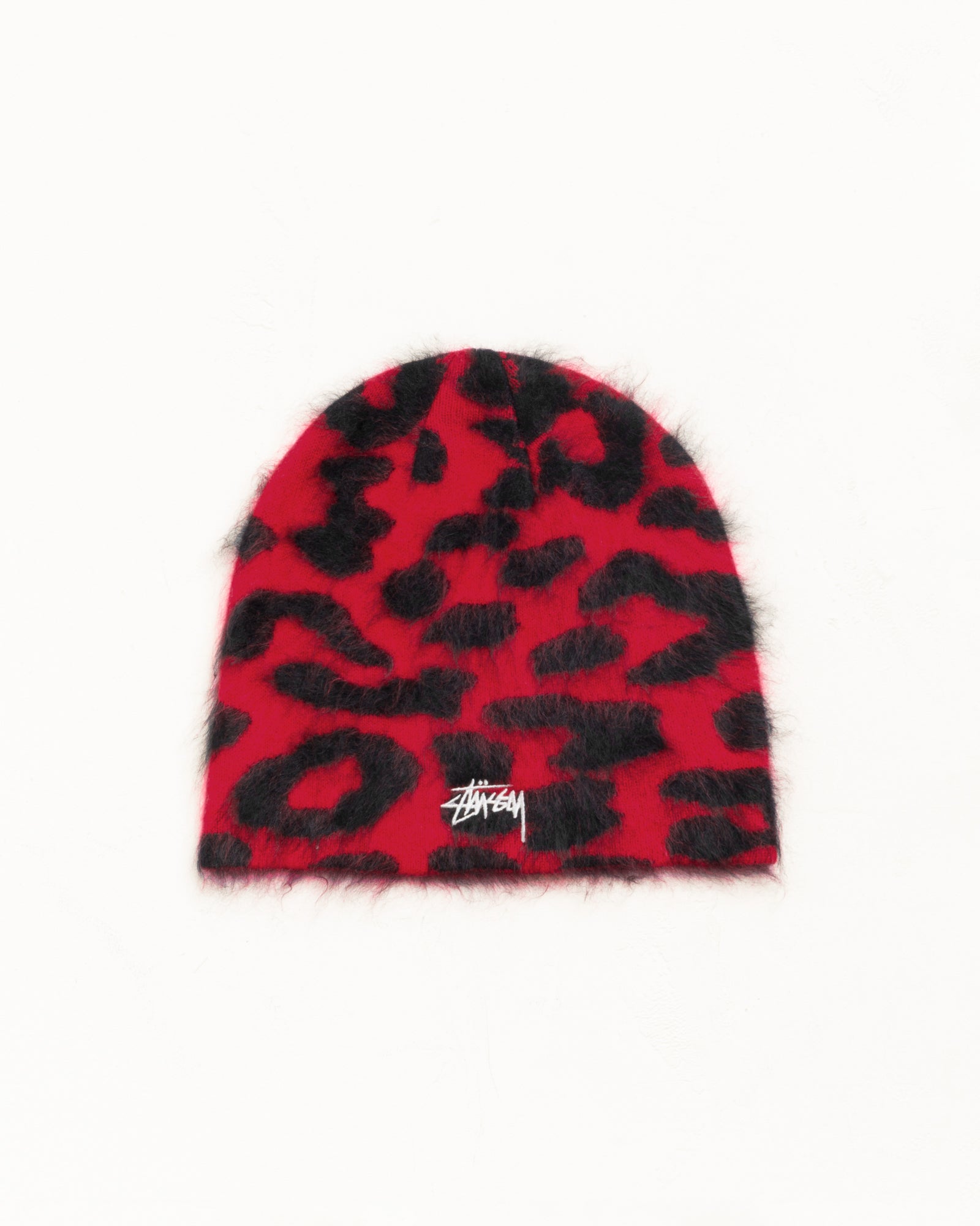 Stussy Skullcap Cashmere berretto rosso leopardato