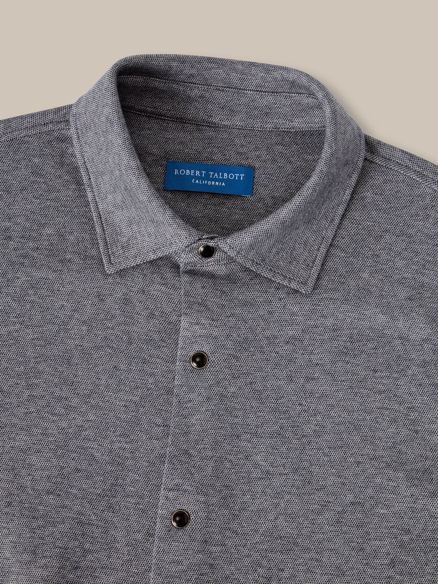 Robert Talbott Walter camicia snap cotone cashmere grigia
