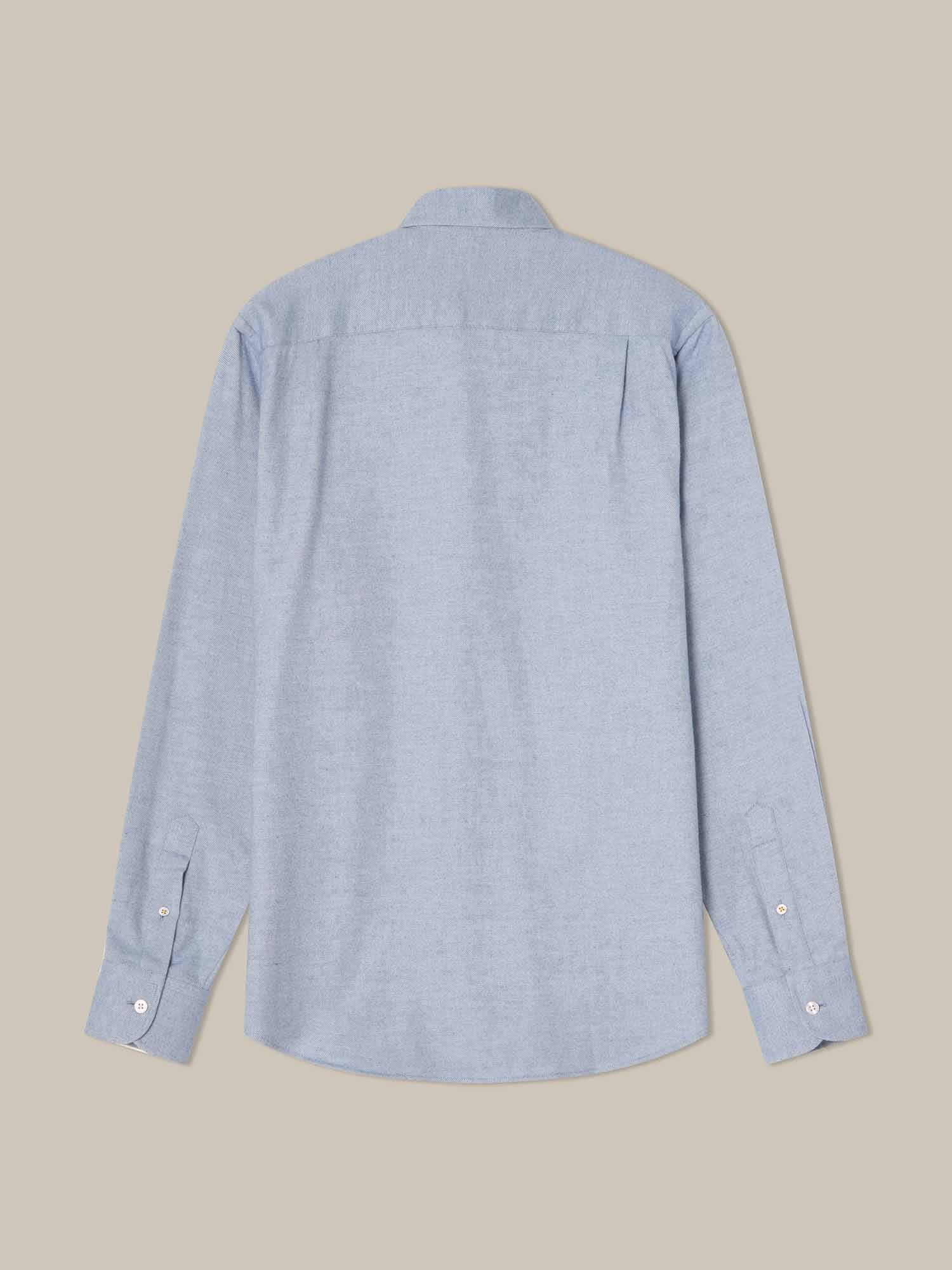 Robert Talbott Morgan camicia flanella blu manica lunga