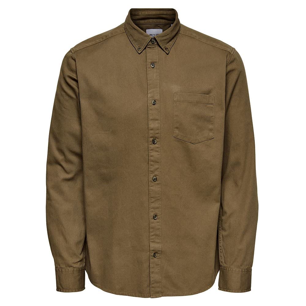 ONLY & SONS Bryce Camicia S Cotone Bio Maniche Lunghe