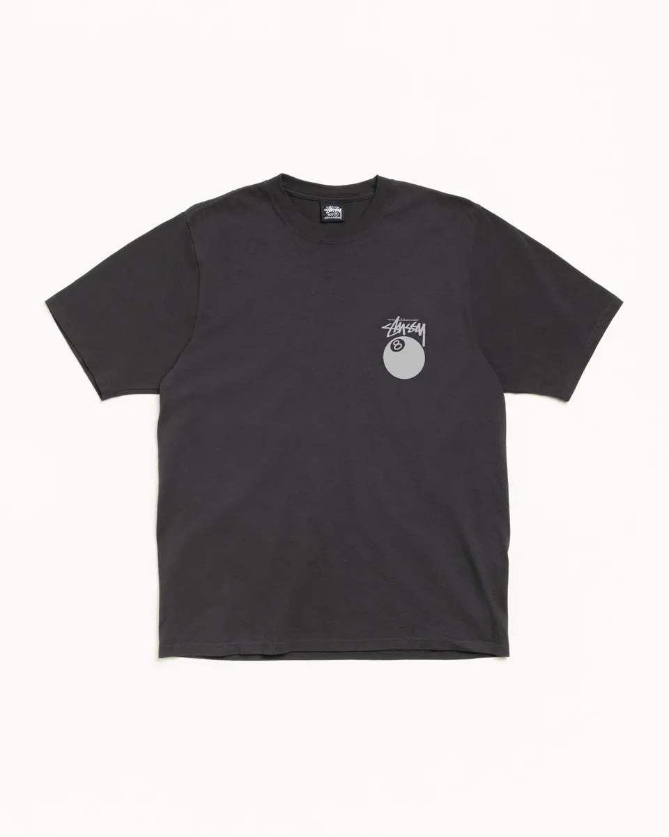 Stussy 8 Ball Tee maglietta faded black oversize