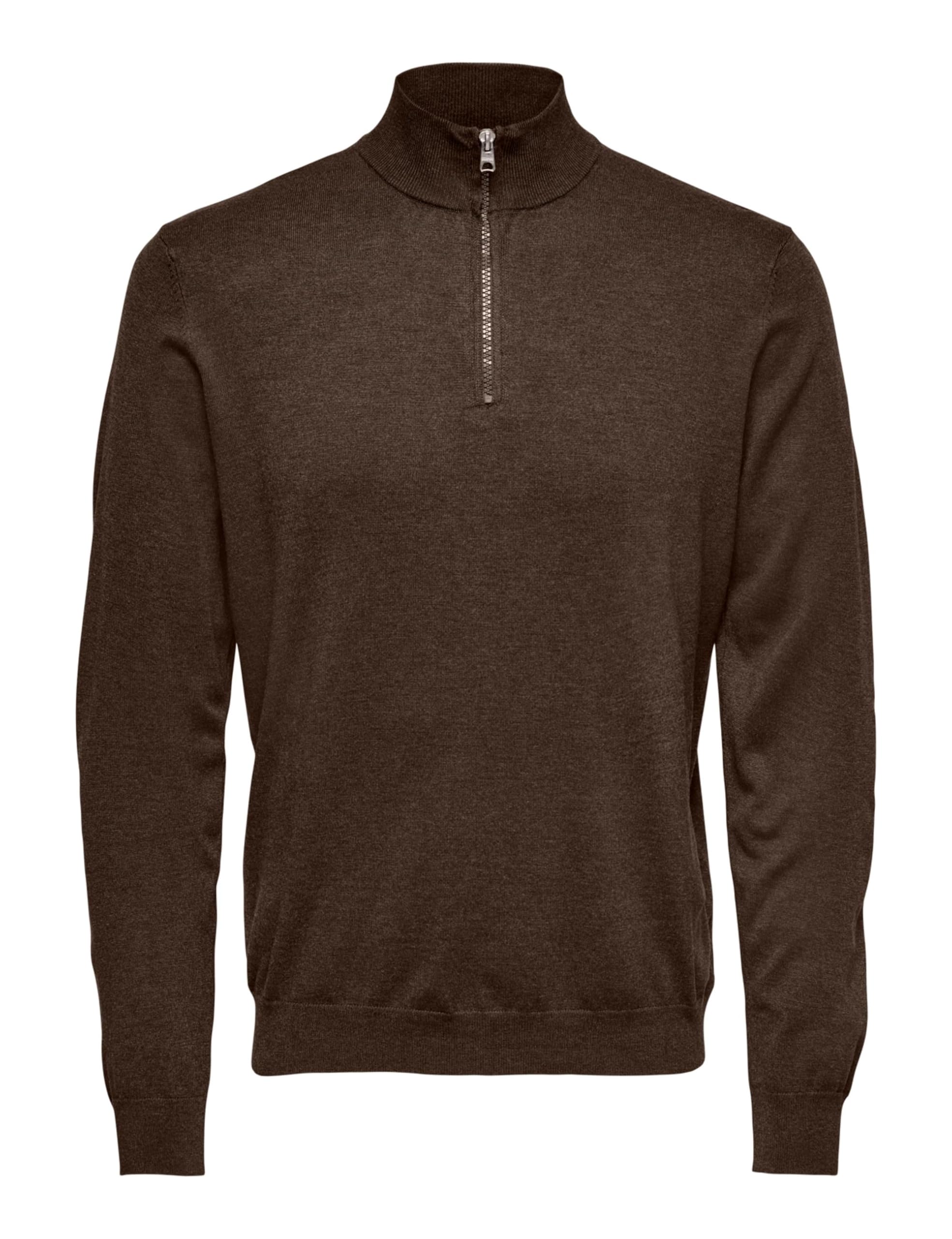 ONLY & SONS Onswyler Felpa Mezza Zip Uomo Coffee Bean