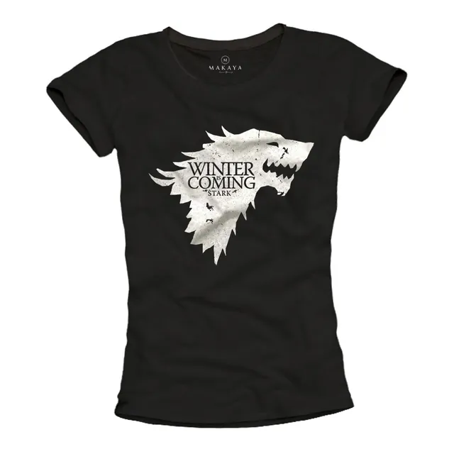 MAKAYA T-Shirt Donna Winter Is Coming nera taglia S