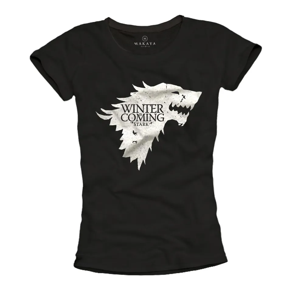 MAKAYA T-Shirt Donna Winter Is Coming nera taglia S