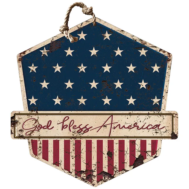 7.62 Design God Bless America insegna legno 50x50 cm
