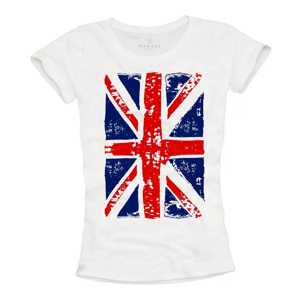 Makaya Union Jack Bandiera Inglese T-Shirt Donna Taglia M