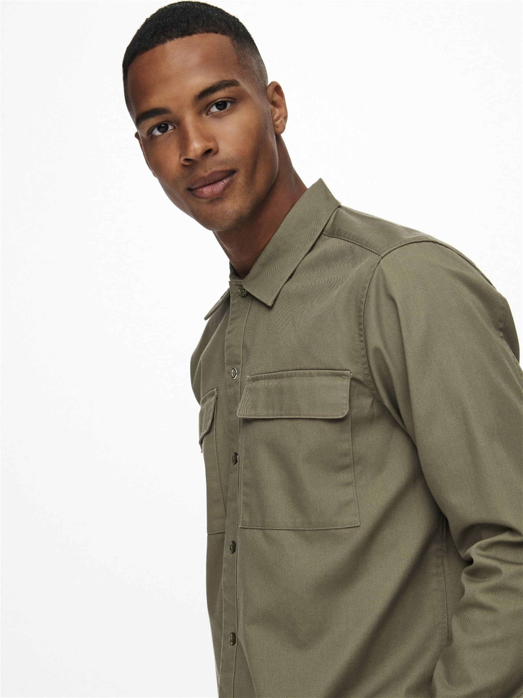 Only & Sons Onsmatti camicia overshirt twill maniche lunghe