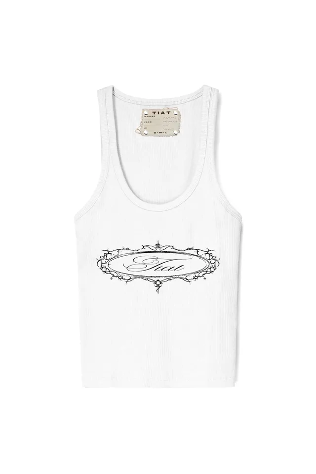 Tiat Alchemical Sigil canotta uomo bianca borchie