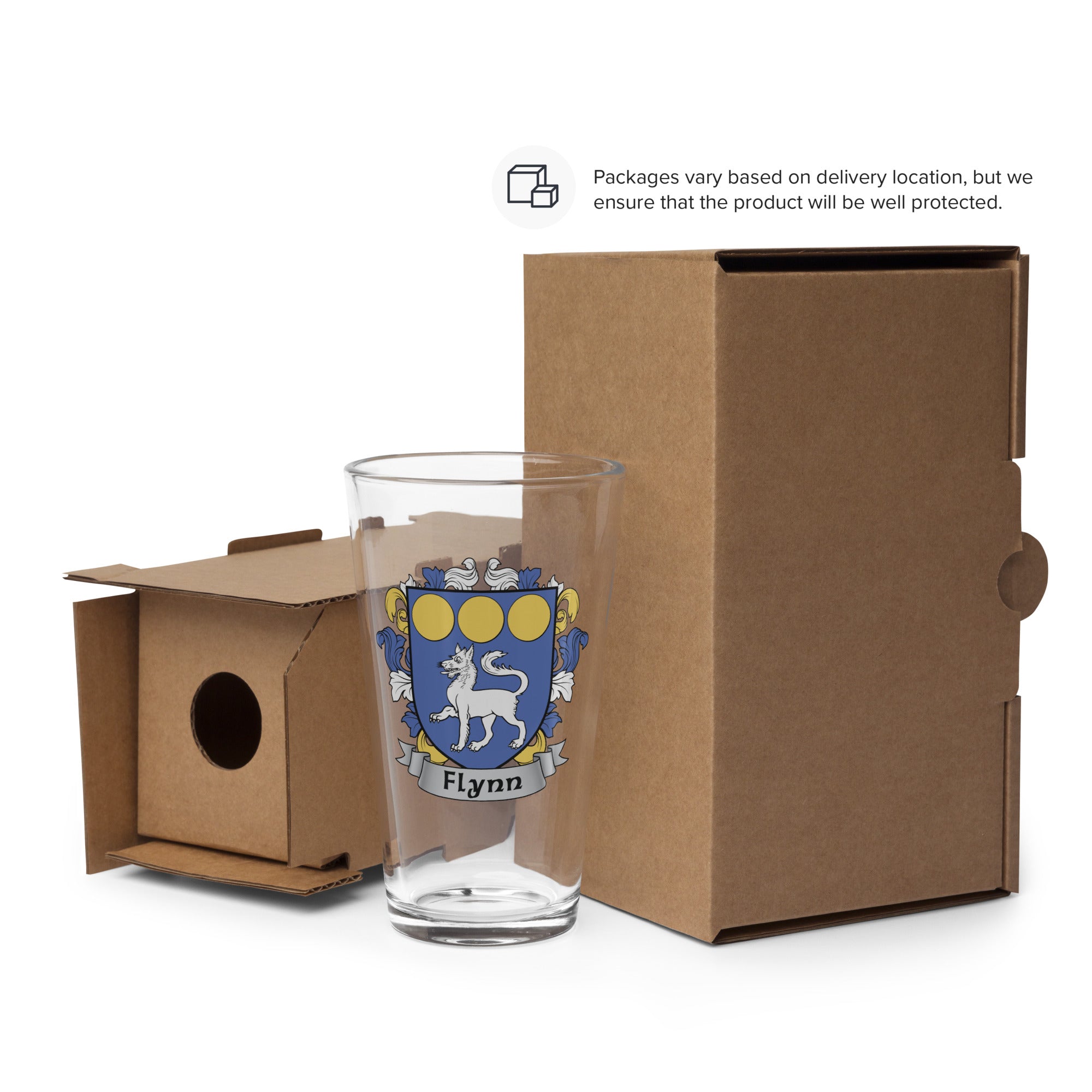 7.62 Design Flynn bicchiere birra 16oz vetro stemma irlandese