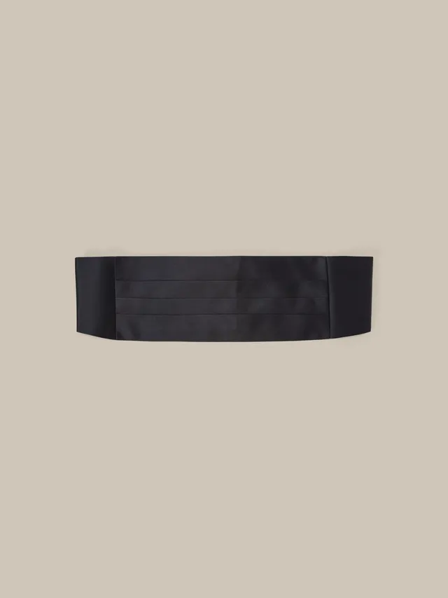 Robert Talbott Baldwin Satin fascia smoking seta nero S/M