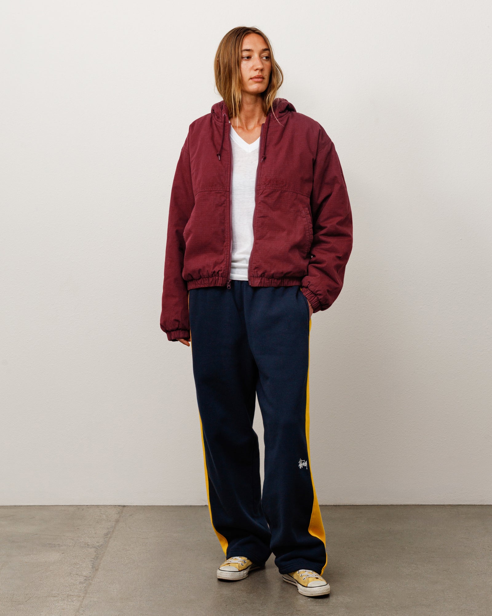 Stussy Ripstop Work Jacket giacca bordeaux imbottita
