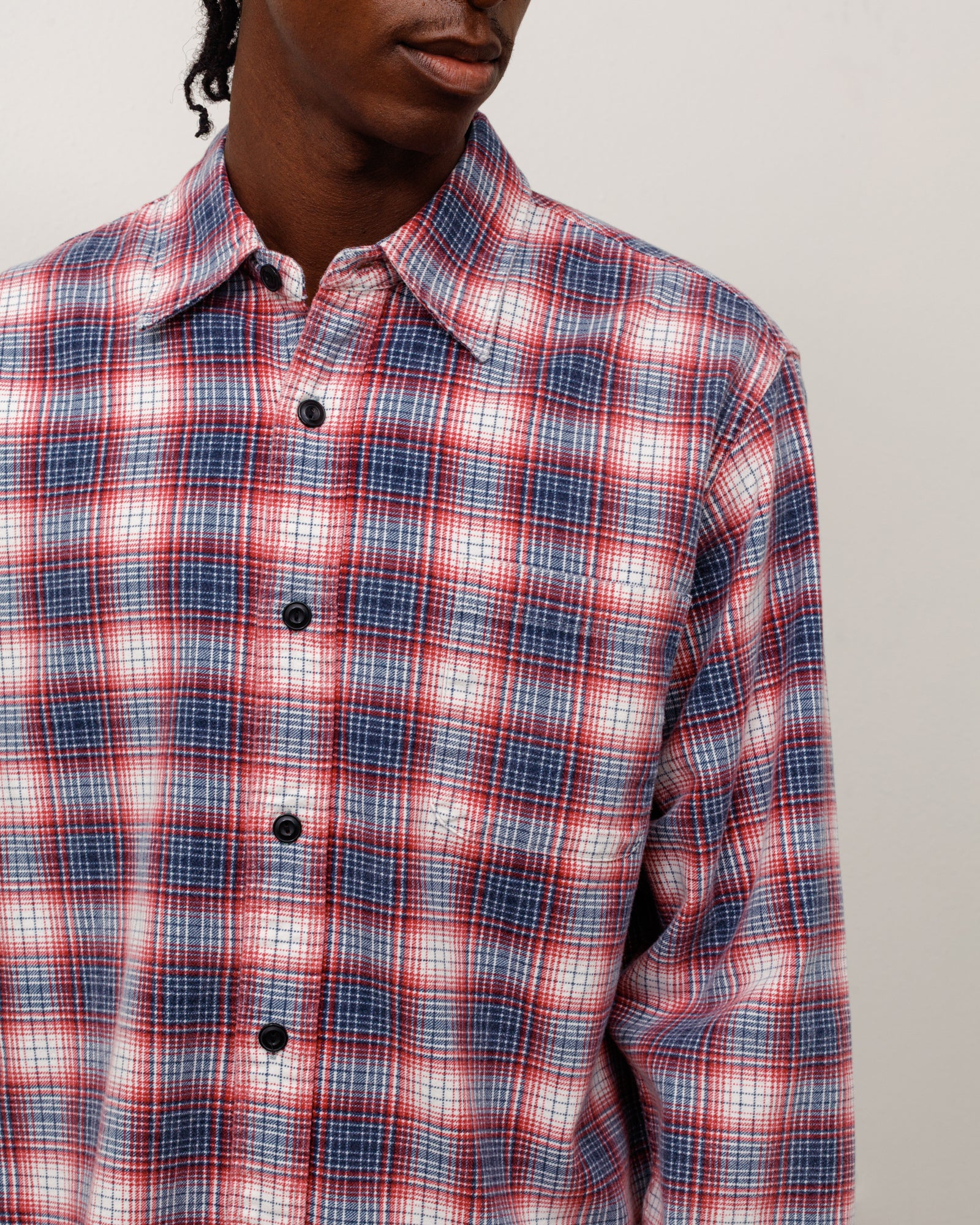Stussy Dax camicia flanella rossa a quadri cotone