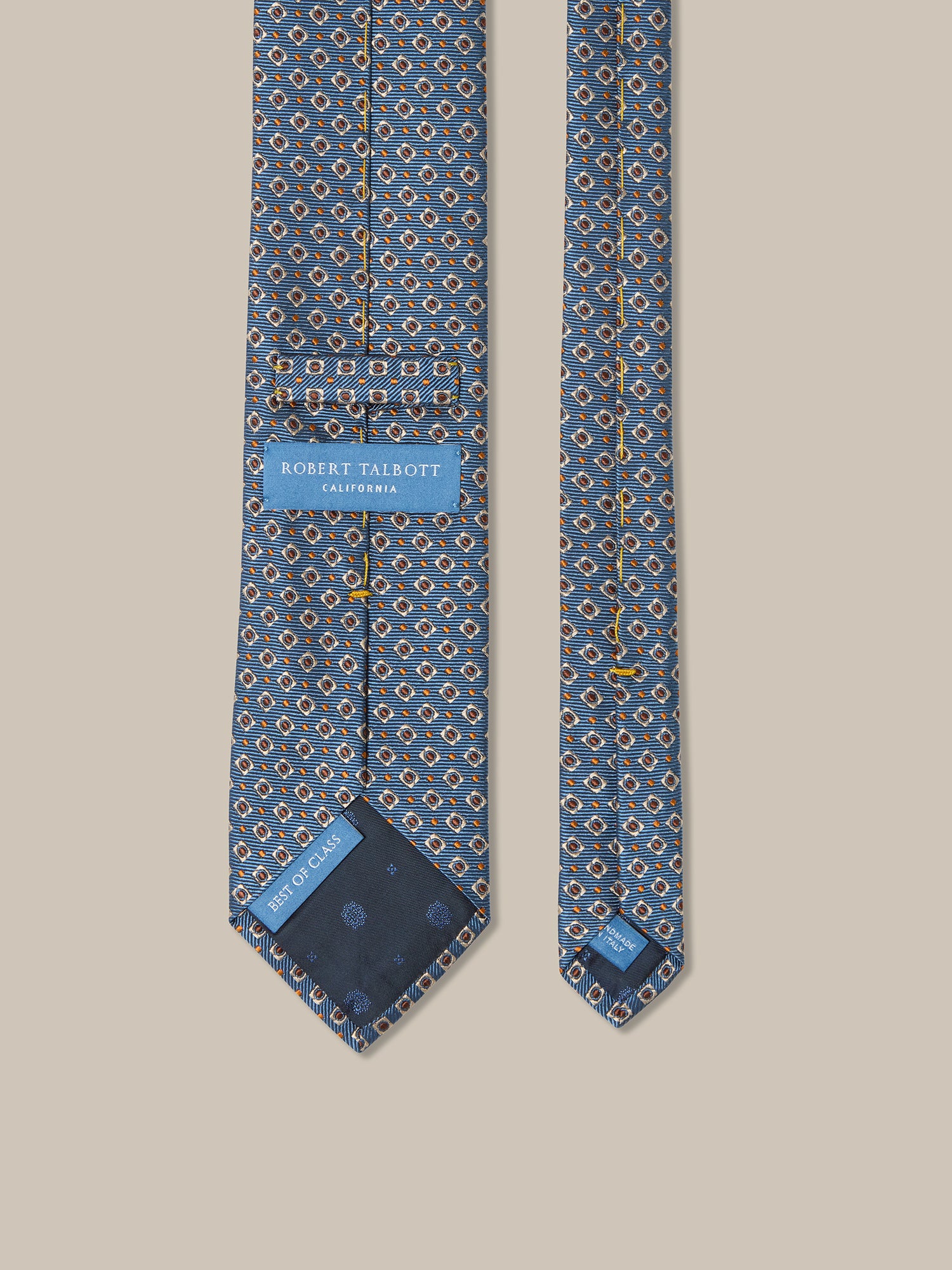 Robert Talbott Geo Neat cravatta seta blu REG