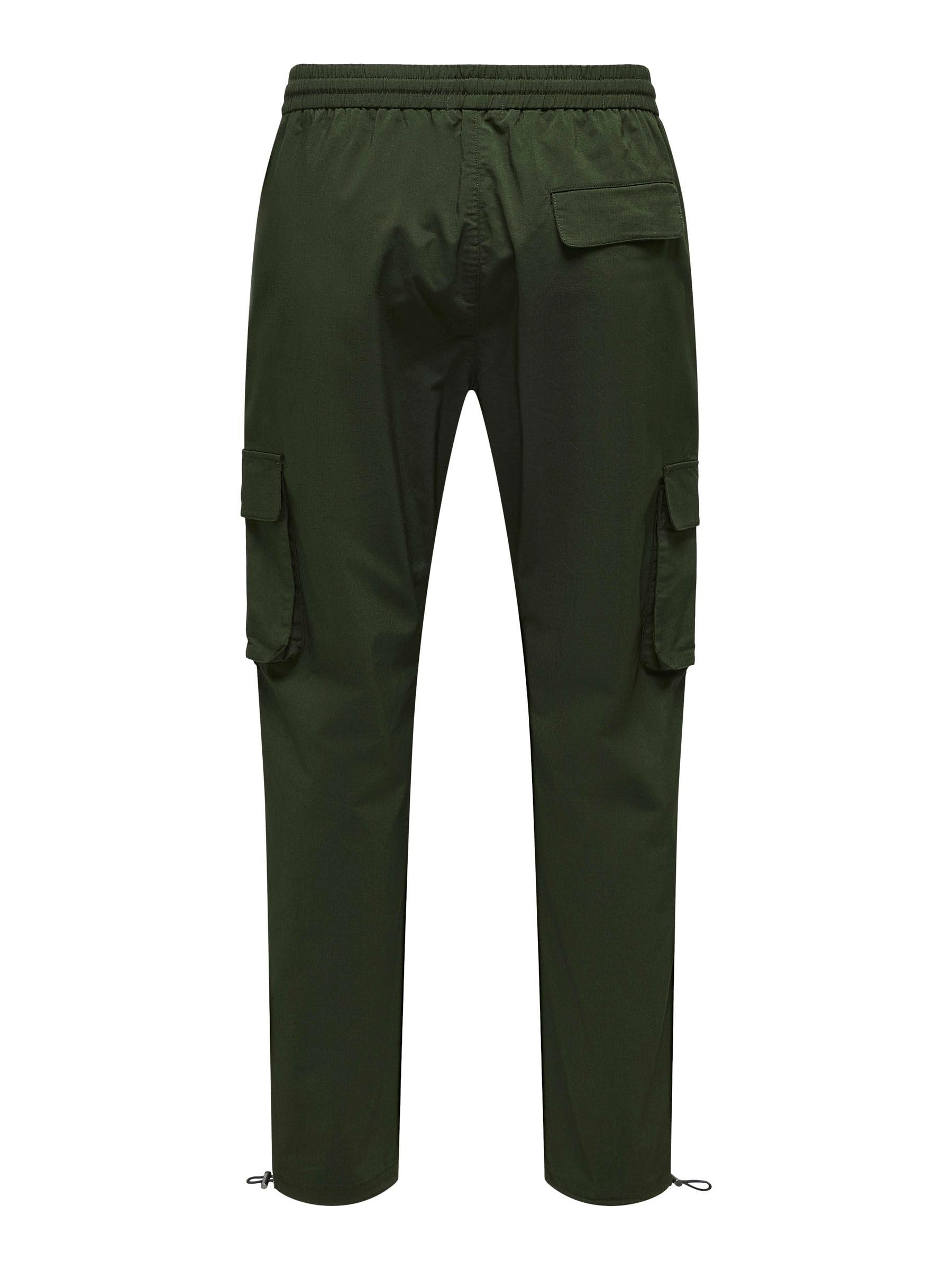 ONLY & SONS Pantaloni Cargo Uomo M nero tasche laterali