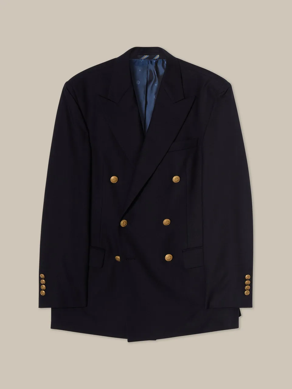 Robert Talbott Howell blazer doppiopetto lana blu navy