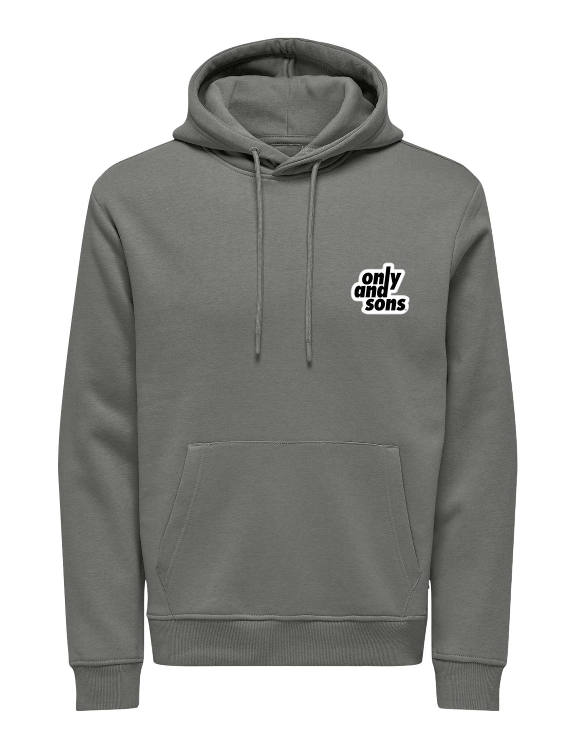 ONLY & SONS Onsflower Felpa Cappuccio M Grigio Cotone