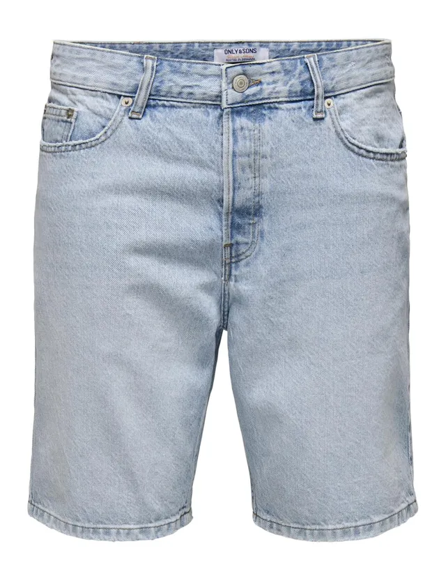 Only & Sons Onsedge Mid Waist Shorts Jeans Uomo XL Blu