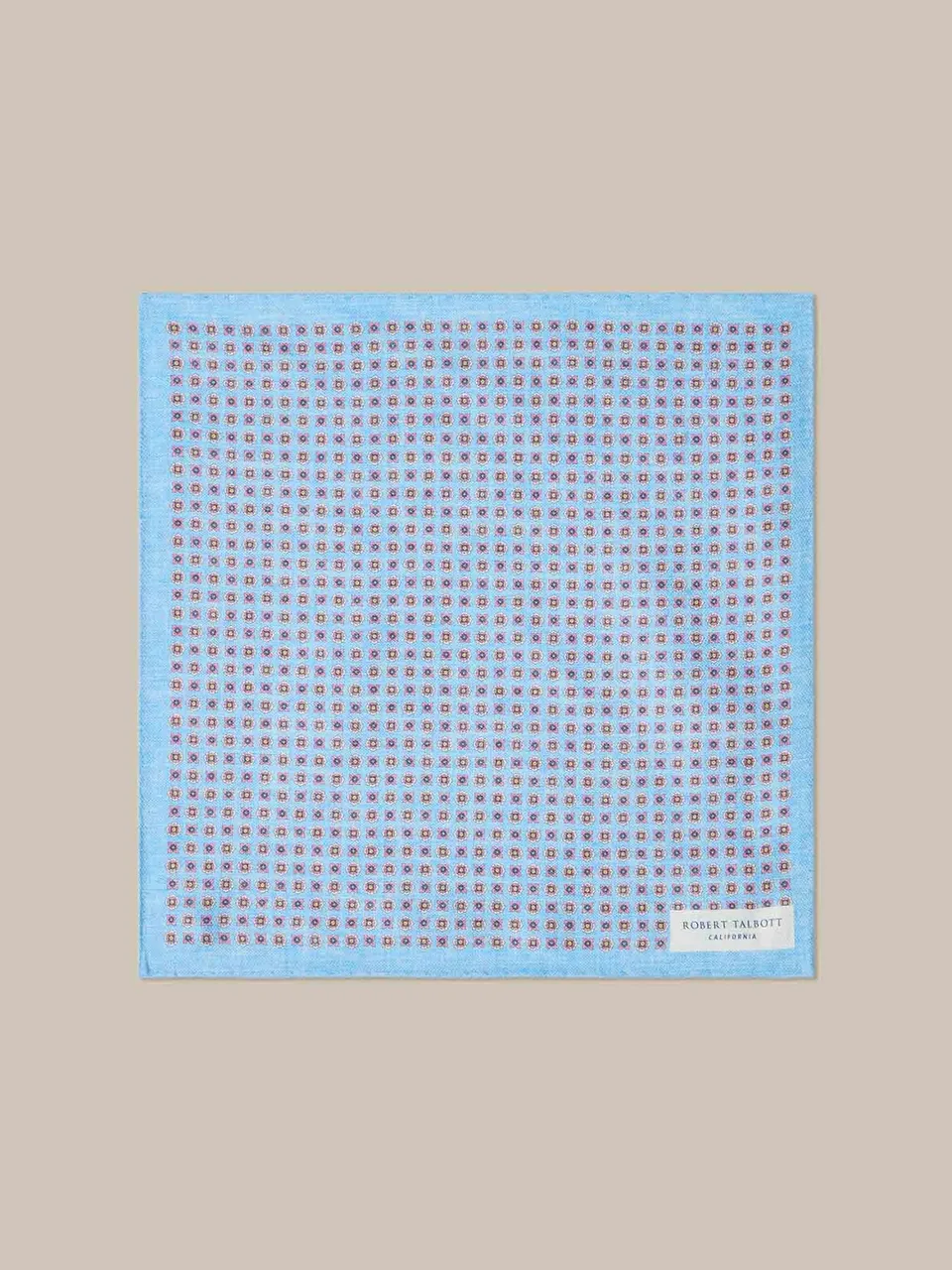 Robert Talbott Pocket Squares Colton Reversible pochette seta blu