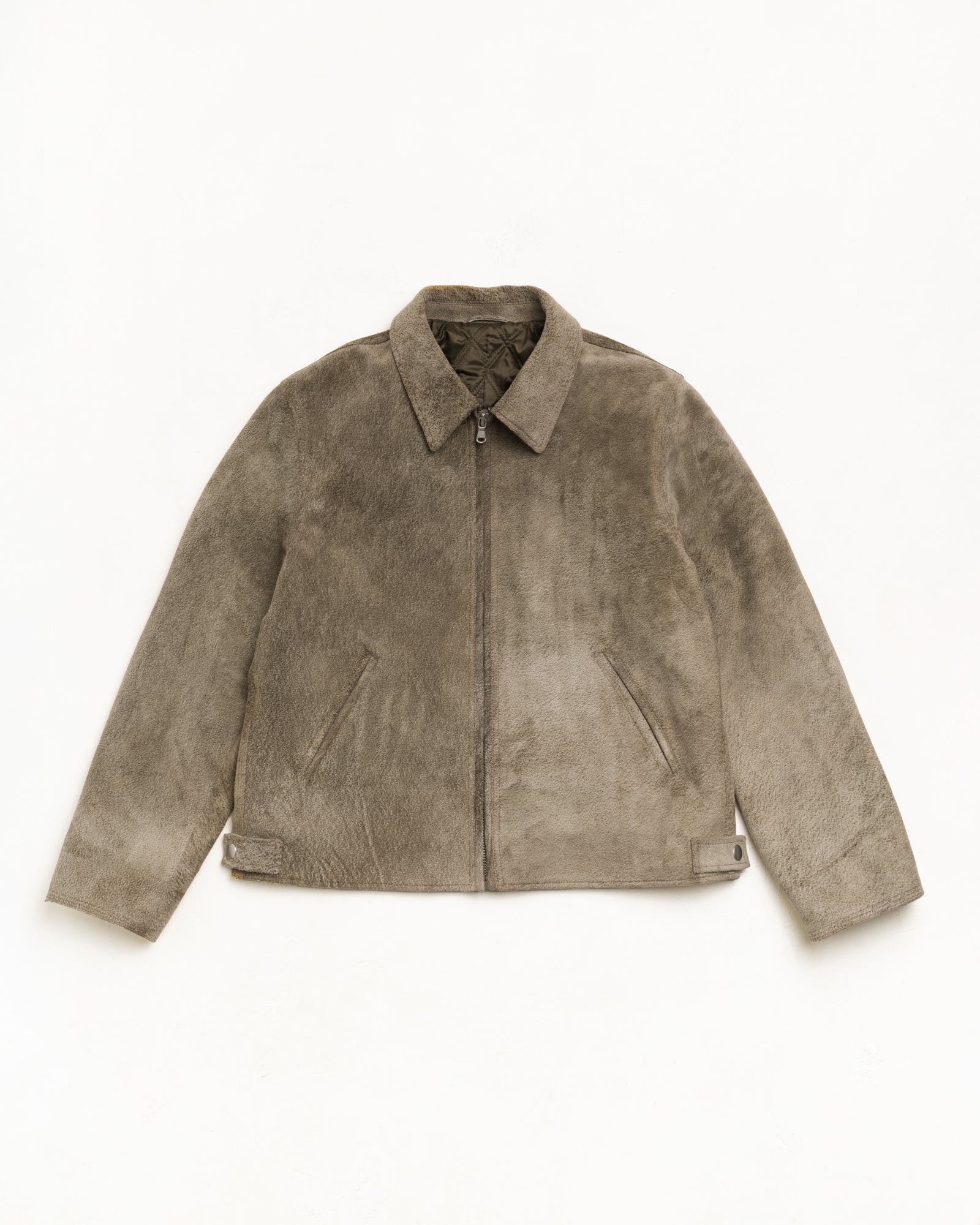 Stussy Garage Jacket giacca pelle suede trapuntata
