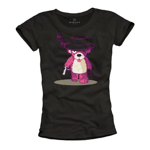 Makaya Teddy t-shirt donna cotone nera S