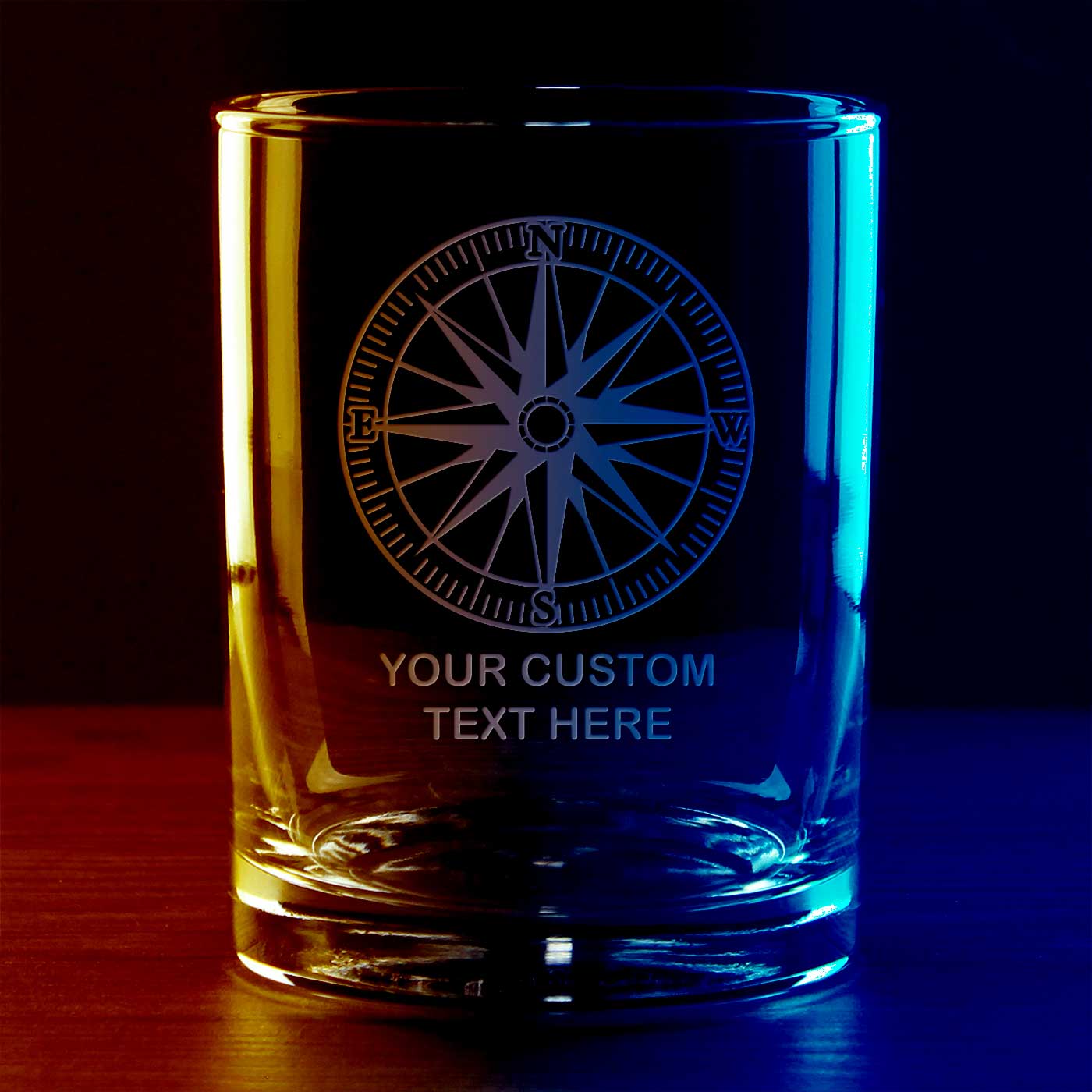 7.62 Design Bussola Bicchiere Whiskey Vetro 14 oz Personalizzato