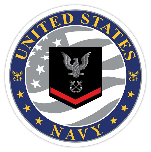 7.62 Design Navy E-4 Petty Officer decal auto vinile 9 cm