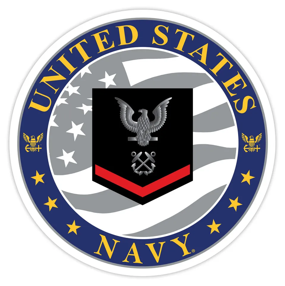 7.62 Design Navy E-4 Petty Officer decal auto vinile 9 cm