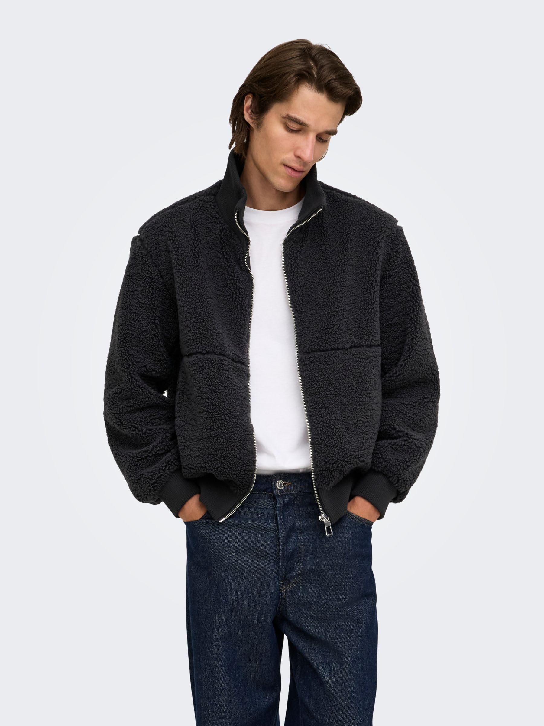 Only & Sons Onsray Sherpa Otw giacca uomo phantom
