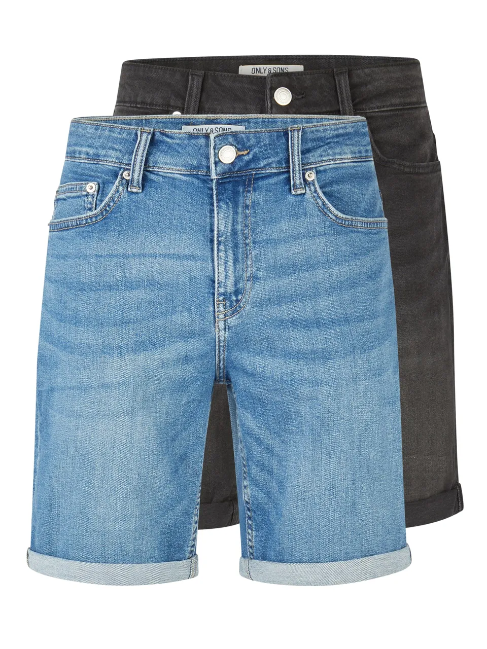 ONLY & SONS Onsply Pantaloncini Uomo 2 Pezzi Medio-blu/Nero Denim