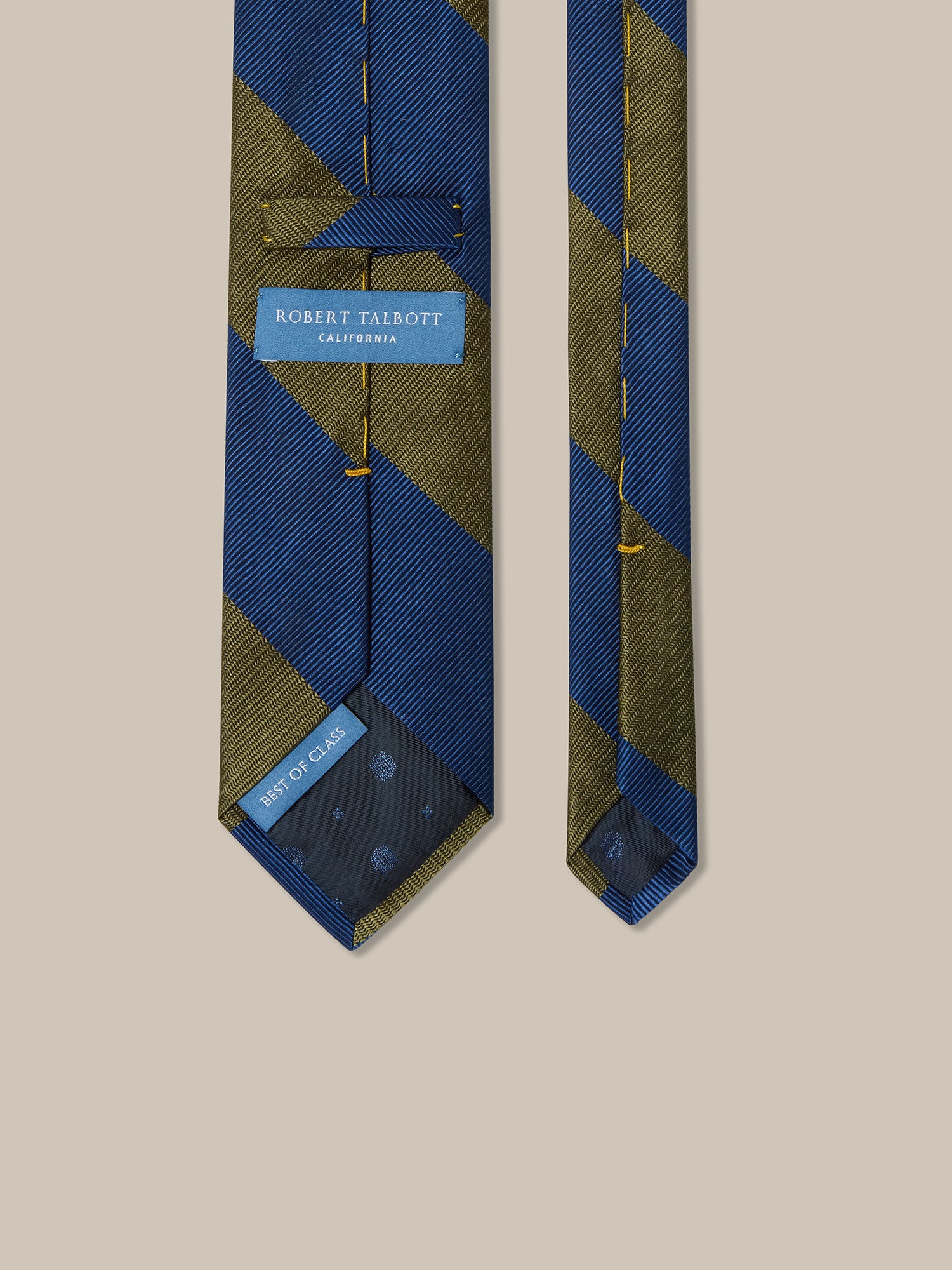 Robert Talbott Best of Class cravatta Fancy Mogador oliva blu REG