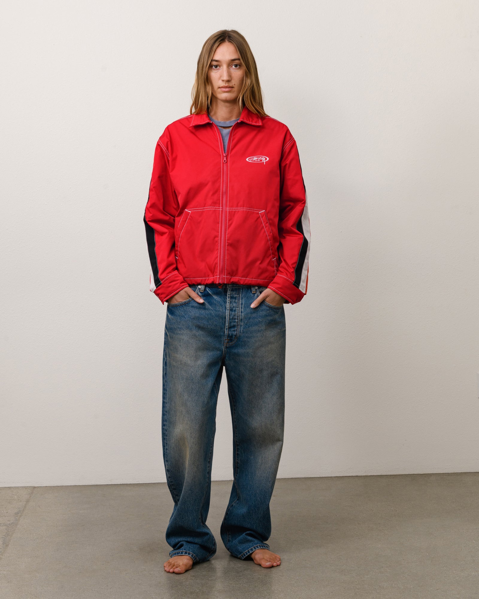 Stussy Offshore Jacket giacca impermeabile rossa nylon
