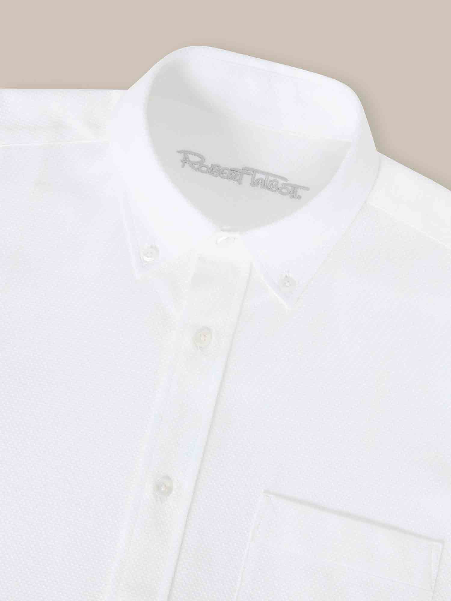 Robert Talbott Harrison camicia piqué cotone bianco