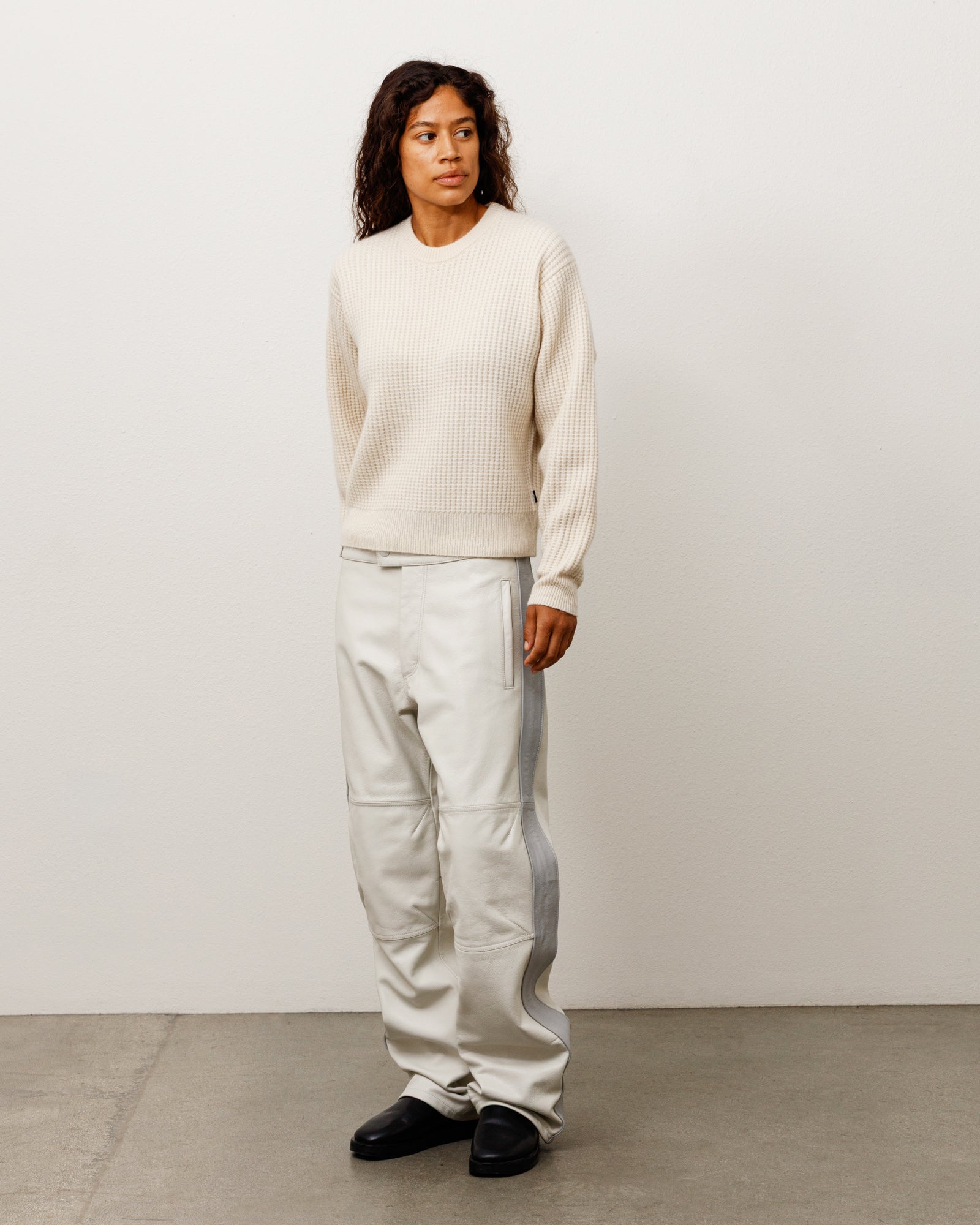 Stussy Pantaloni Moto pelle Bone classic fit zip uomo