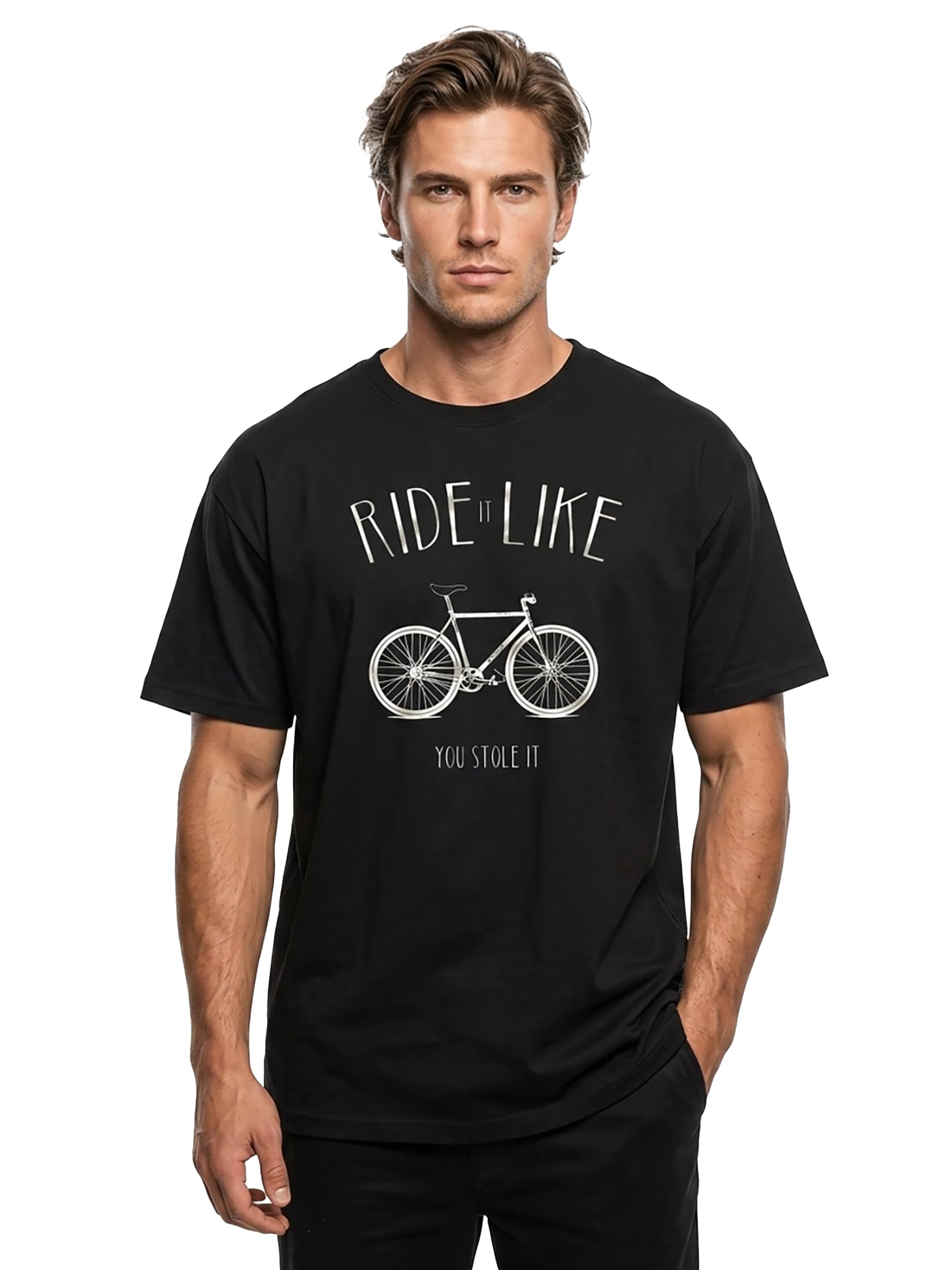 MAKAYA Ride It T-Shirt Uomo Cotone Bici Taglia L